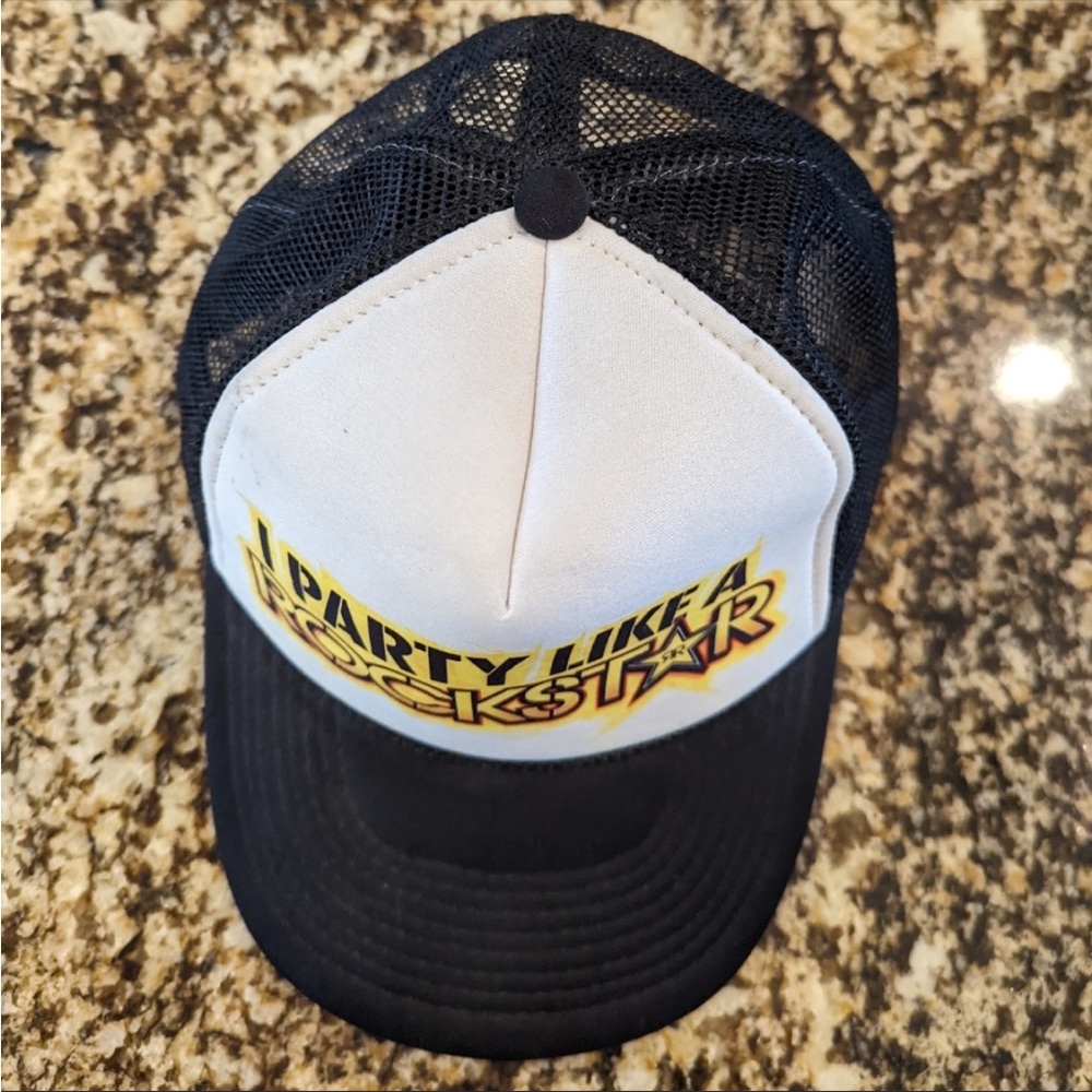Nissun "I Party Like A Rockstar" Vintage Hat Cap Trucker Rope Foam Dome
